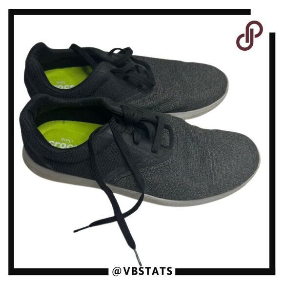 Crocs Kinsale Static Lace-Up Closure Sneakers - Black Size 10 - Picture 7 of 13